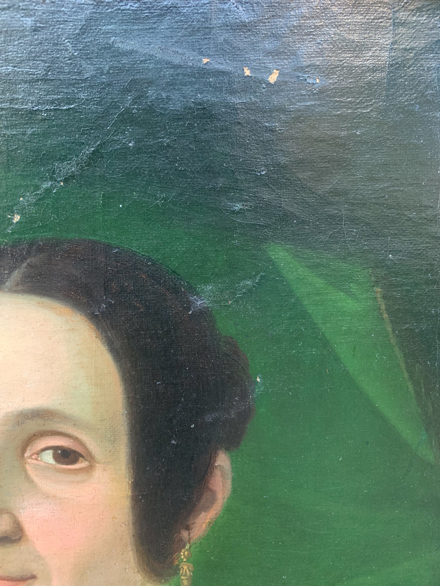 Coppia di Dipinti Olio su Tela di Dama e Gentiluomo del 1800