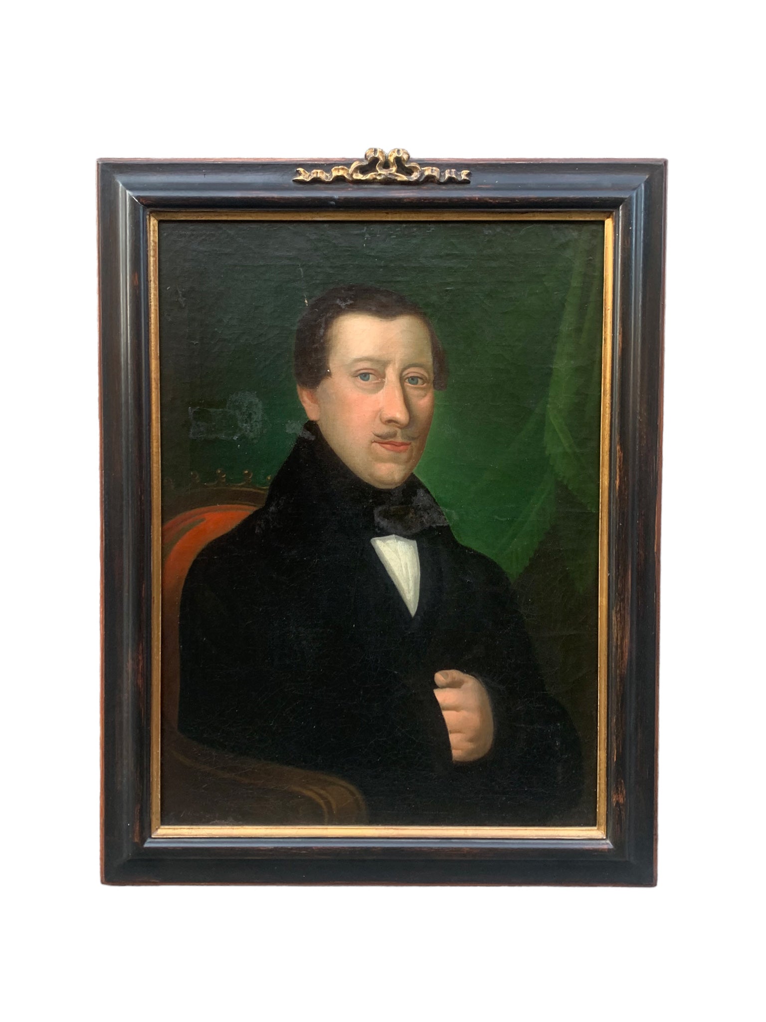 Coppia di Dipinti Olio su Tela di Dama e Gentiluomo del 1800