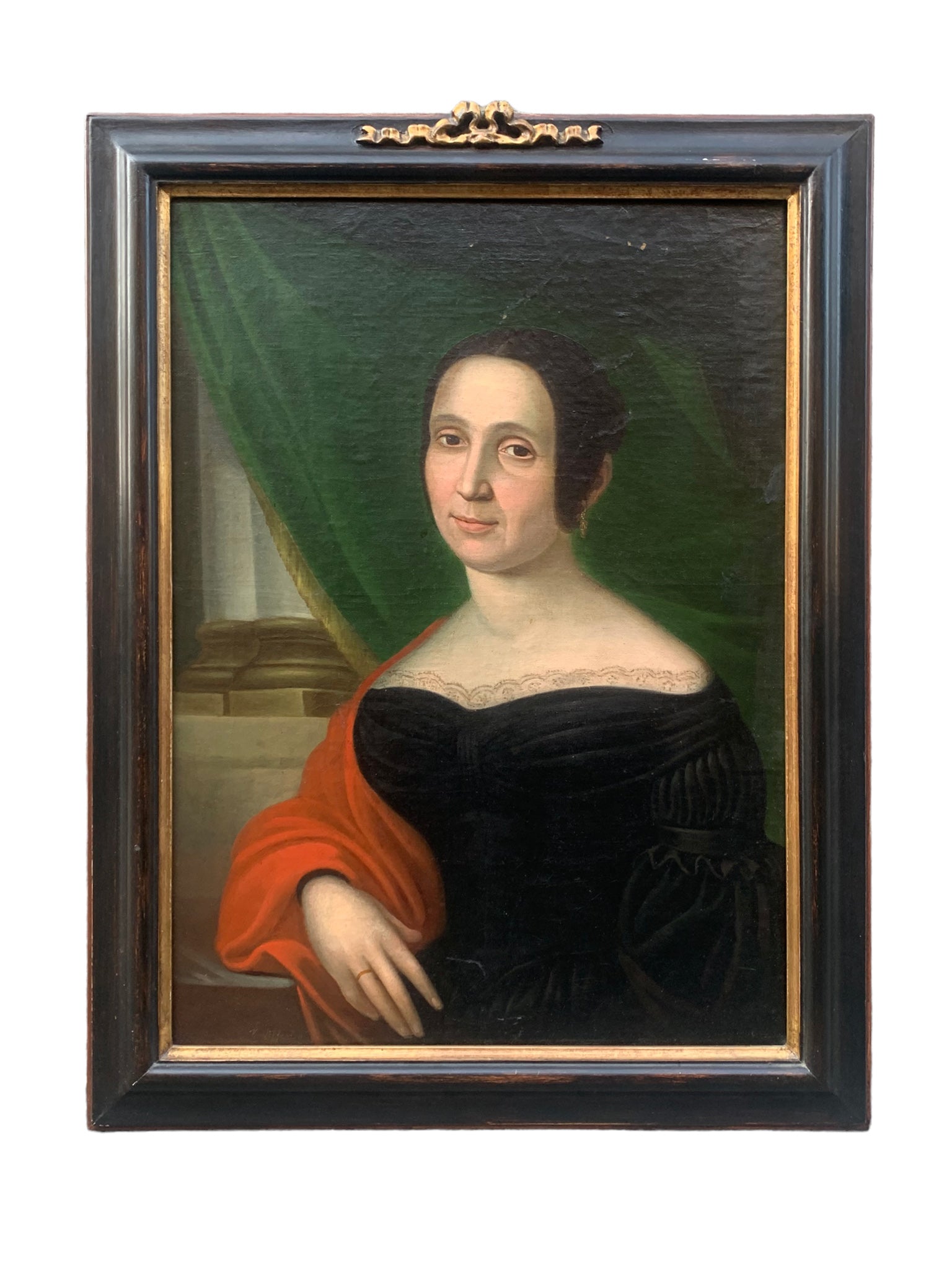 Coppia di Dipinti Olio su Tela di Dama e Gentiluomo del 1800