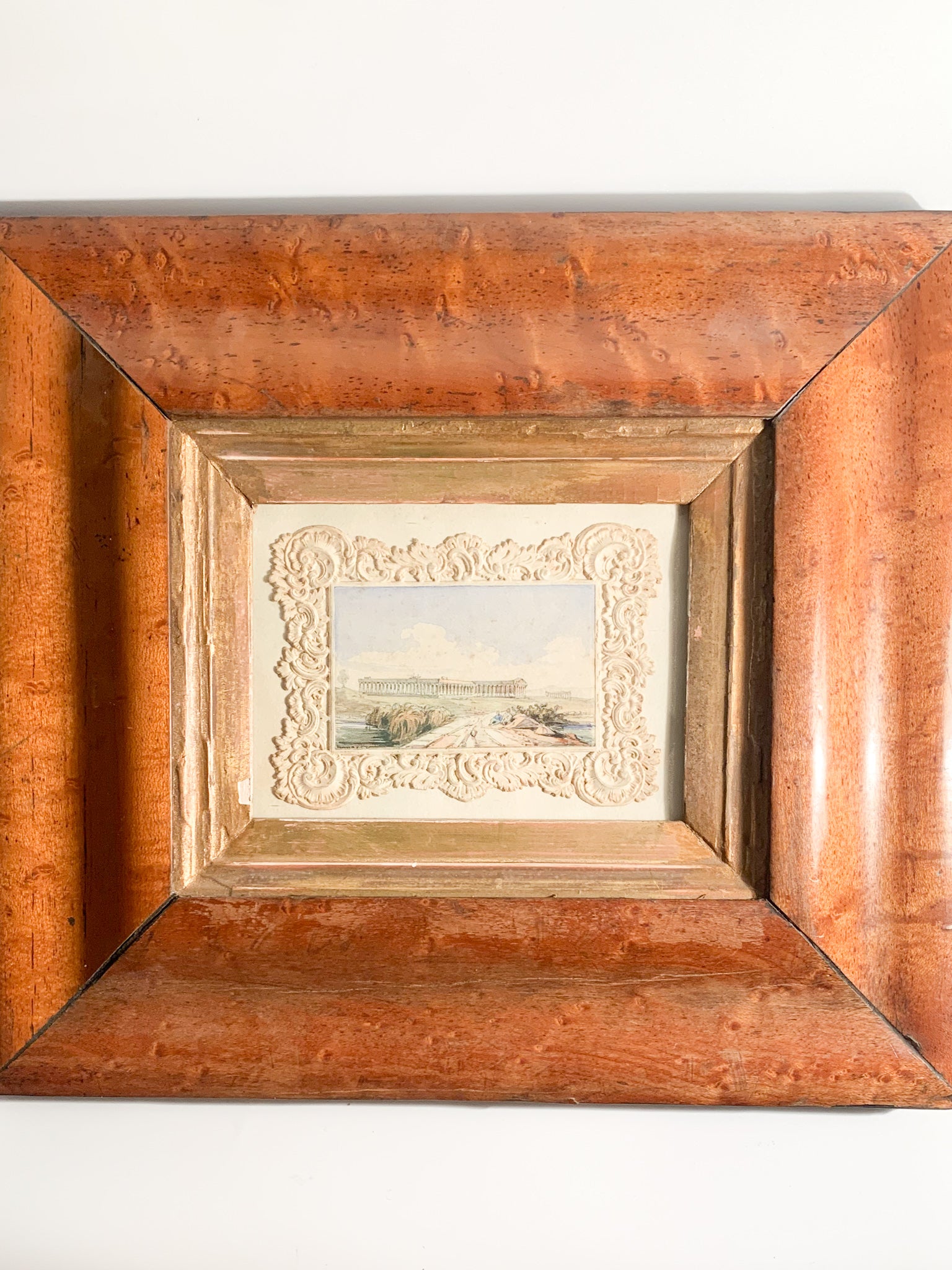 Miniature painting of Campania landscape from the 1800s