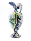 Brocca in Ceramica di Faenza Scolpita e Dipinta a Mano Anni 40