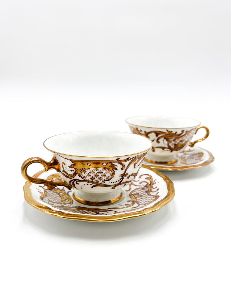 Servizio da Dodici da tè / caffè in Porcellana di Rosenthal Rosso e Oro