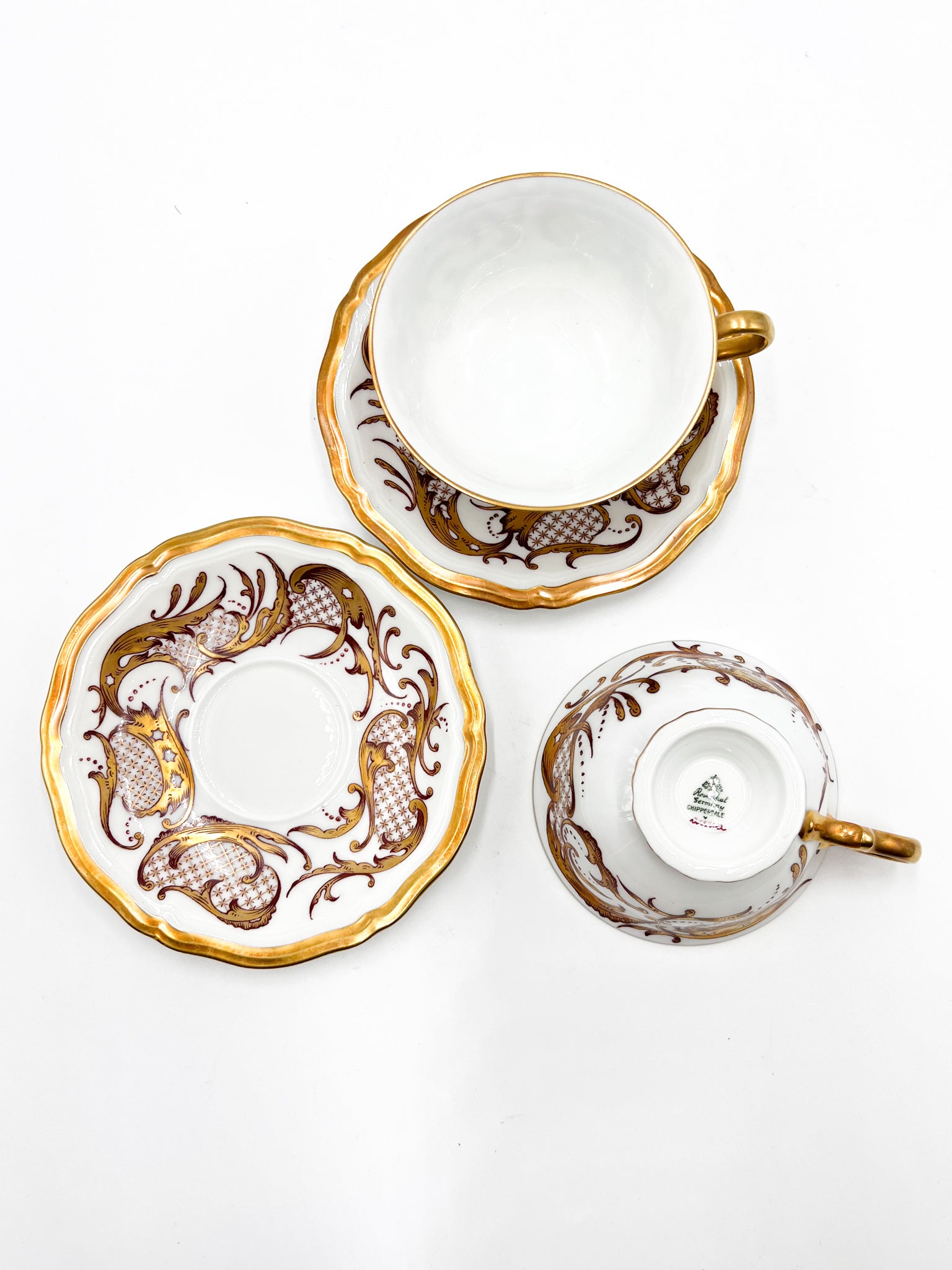 Twelve tea / coffee service in Red and Gold Rosenthal Porcelain