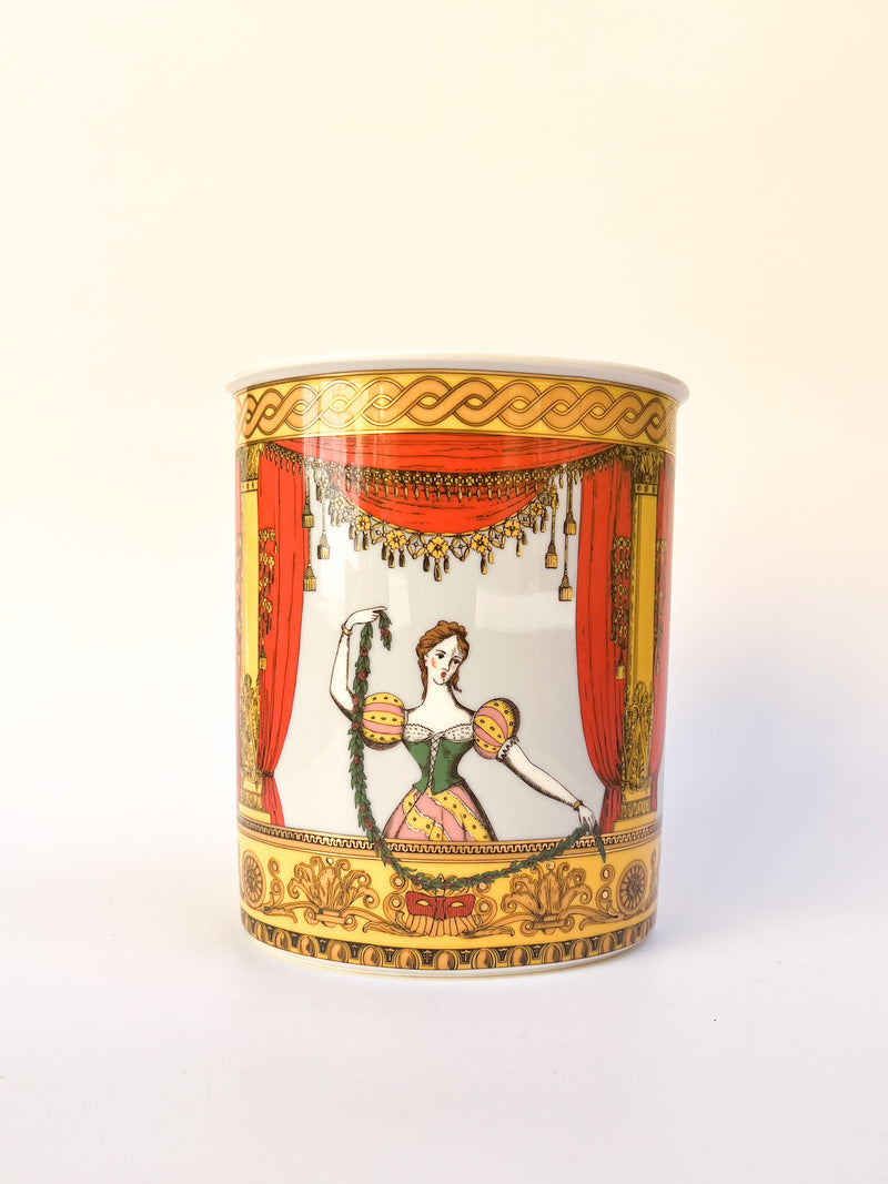 Vaso di Fornasetti in Ceramica di Rosenthal Anni 80