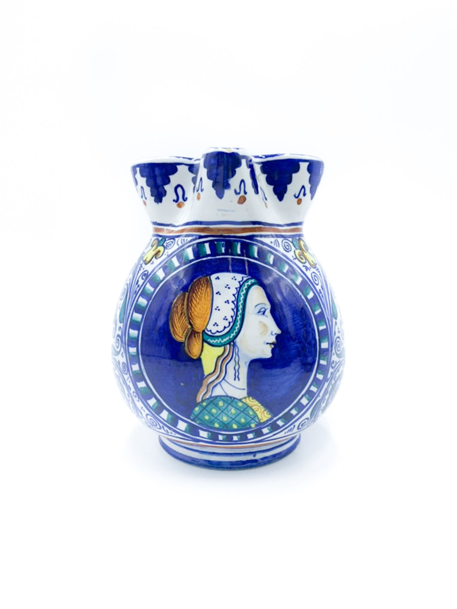 Brocca in Ceramica di Faenza Dipinta a Mano Anni 50