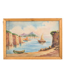 Coppia di Acquarelli di Marine Orientali Anni 50