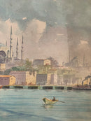 Coppia di Acquarelli di Marine Orientali Anni 50