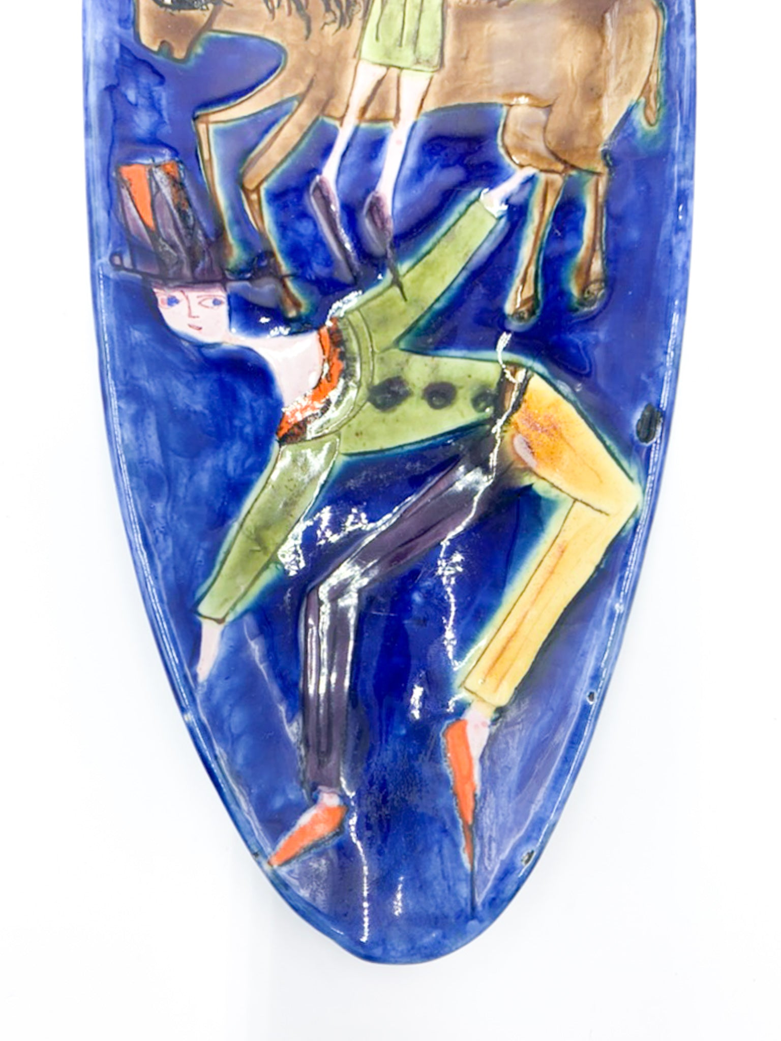 Hand Painted Ceramic Plate by Elio Schiavon 1960s