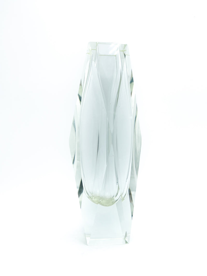 Squared vase in Murano glass by Flavio Poli - Seguso 1960s