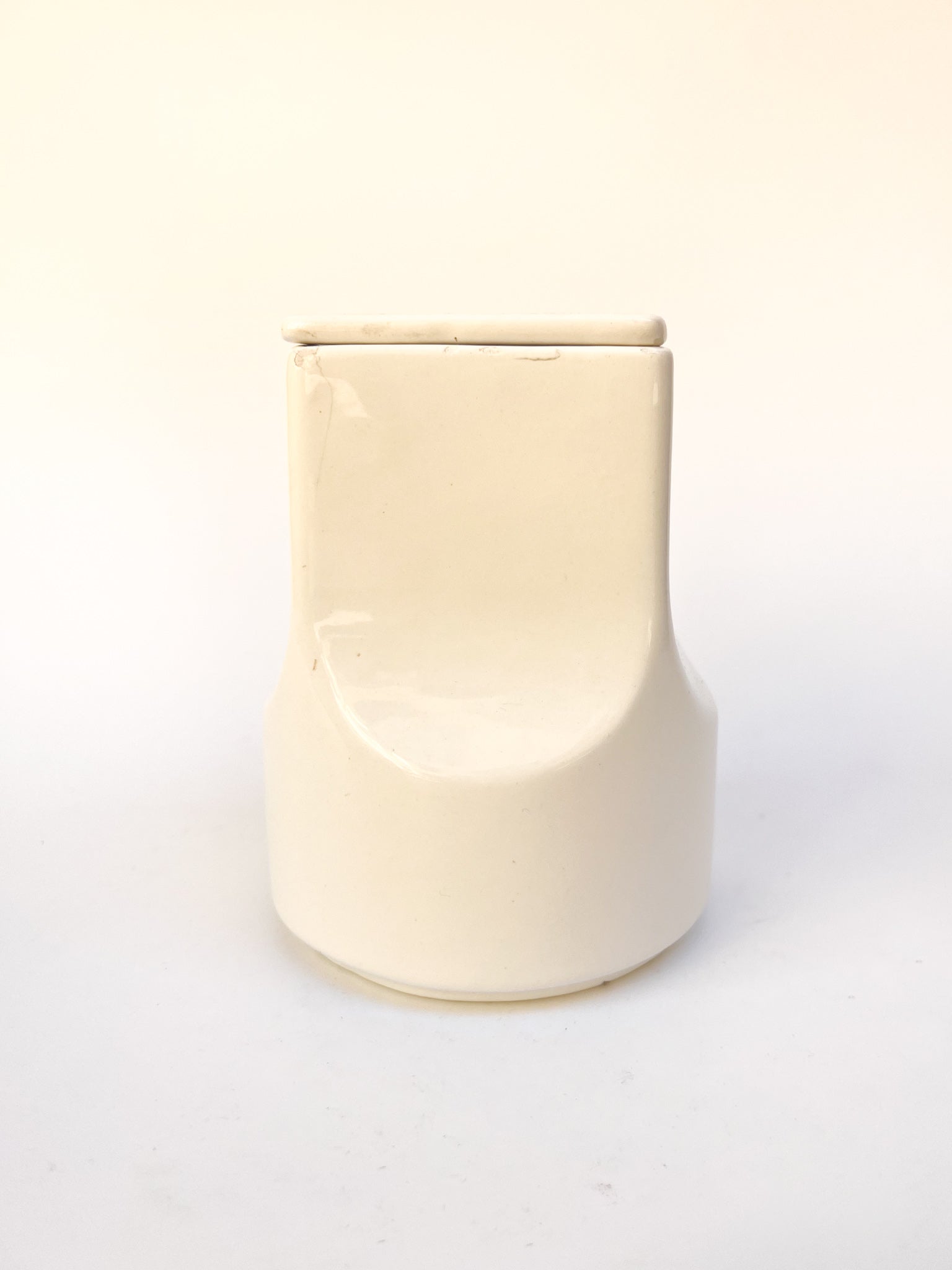 Vaso in Ceramica Gabbianelli Bianca di Franco Bettonica Anni 70