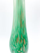 Vaso Monofiore in Vetro Francese Verde e Oro Anni 60