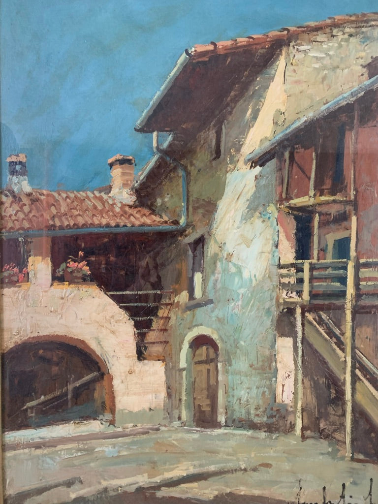 Dipinto Olio su Tela di Lamberto Lamberti Anni 50