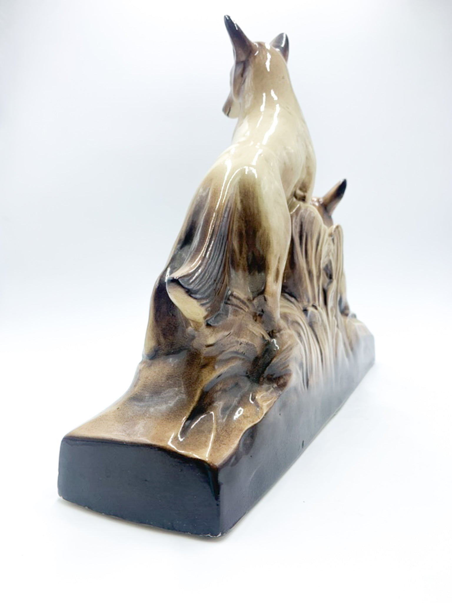 Scultura in Ceramica di Coppia di Cani di Louis Francois Laurin del 1800