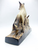 Scultura in Ceramica di Coppia di Cani di Louis Francois Laurin del 1800