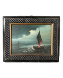 Dipinto Olio su Tela di Radi di una Marina Anni 40