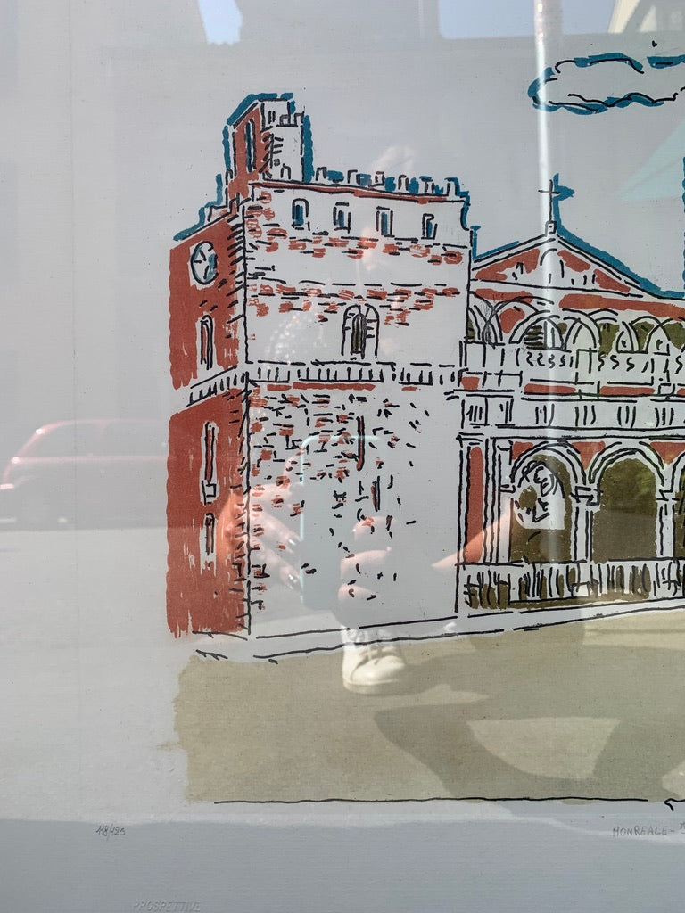 Litografia "Il Duomo di Monreale" di Orfeo Tamburi Anni 70