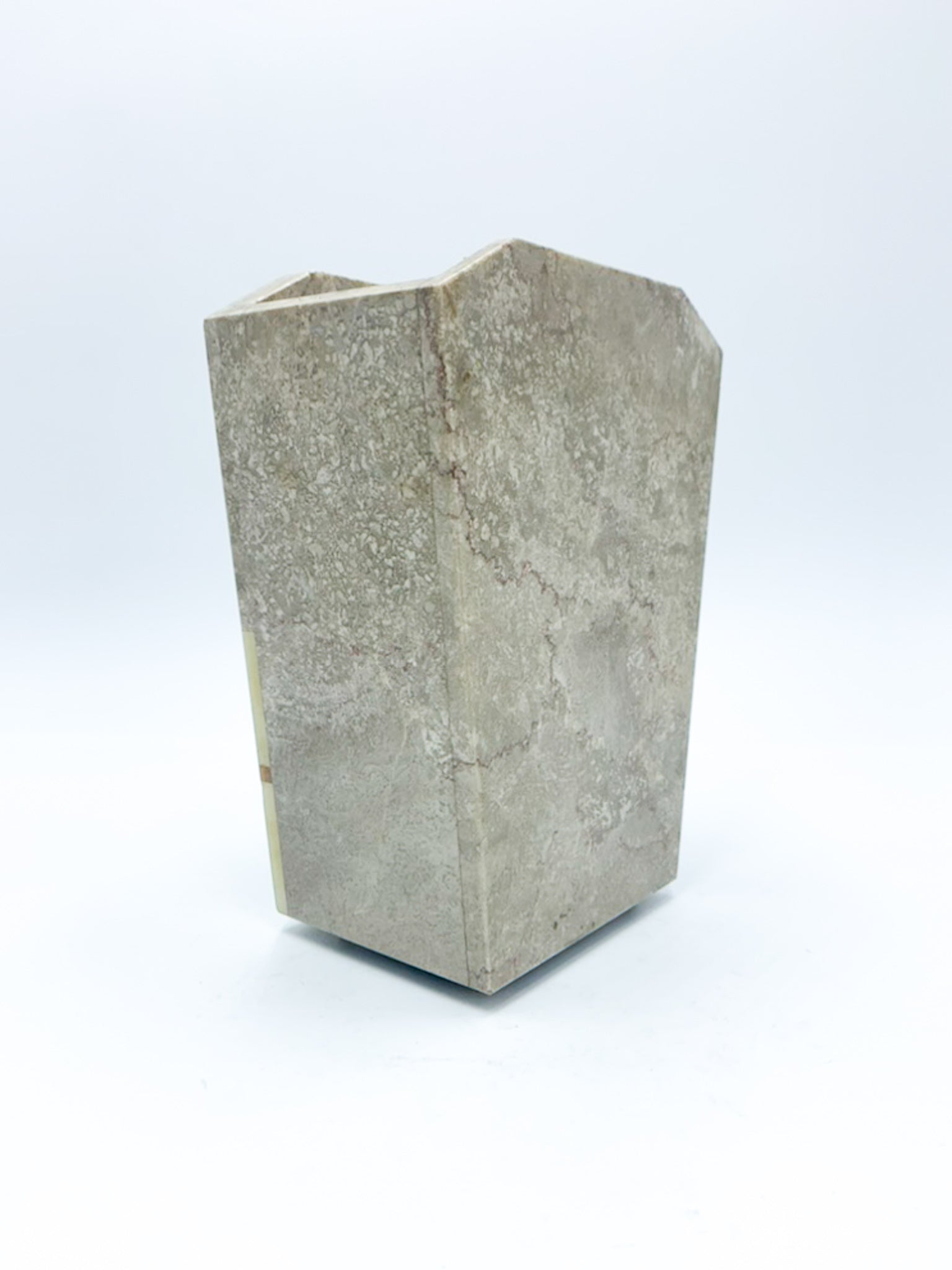 Vaso Squadrato in Marmo Colorato Anni 60