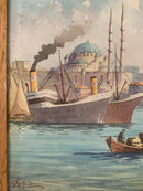 Coppia di Acquarelli di Marine Orientali Anni 50