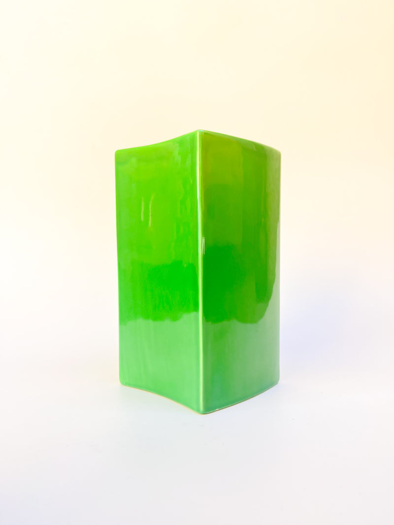 Vaso in Ceramica Gabbianelli Verde di Franco Bettonica Anni 70