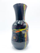 Vaso in Ceramica Viola Dipinto a Mano di Verzolini Anni 70