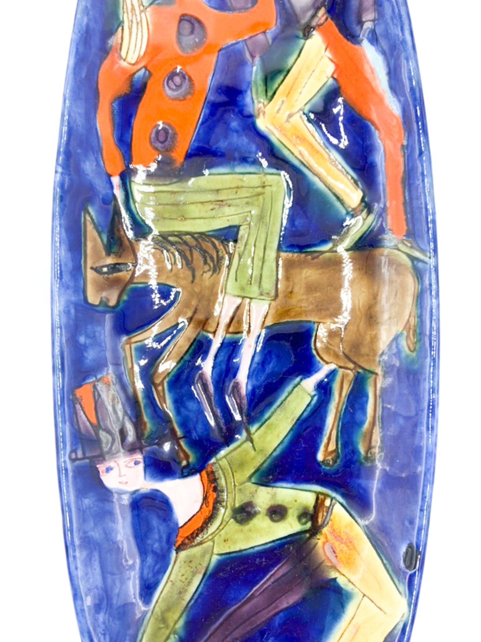 Hand Painted Ceramic Plate by Elio Schiavon 1960s