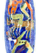 Piatto in Ceramica Dipinto a Mano di Elio Schiavon Anni 60