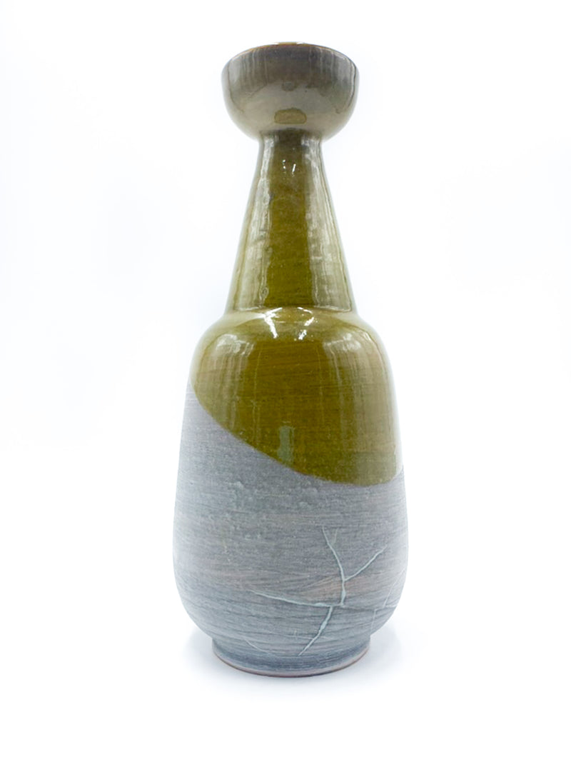 Raymor Green and Gray 60's Ceramic Vase