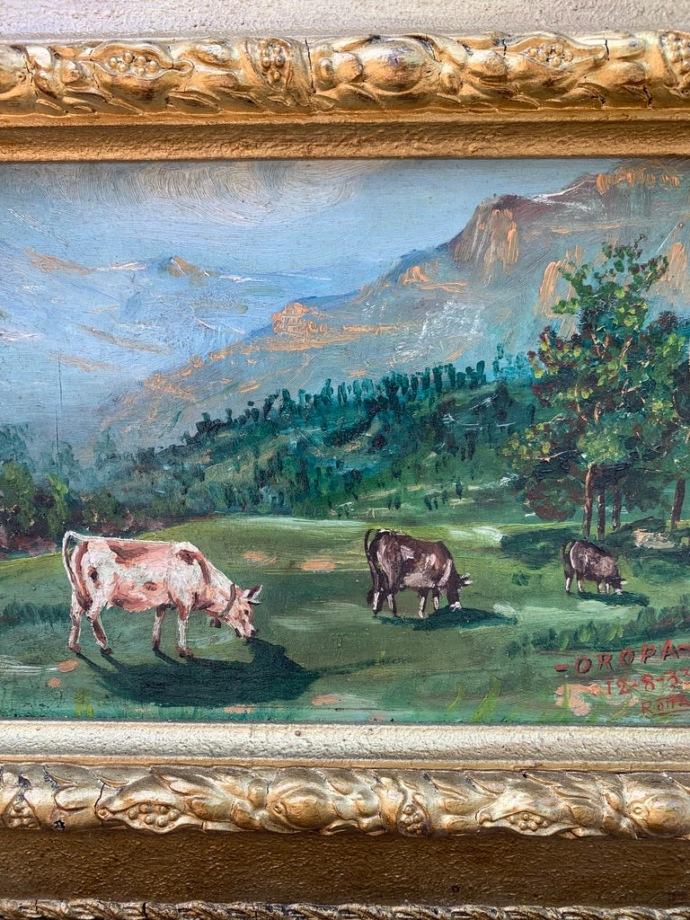 Dipinto Olio su Tela di Paesaggio "Oropa" di Roffa del 1933