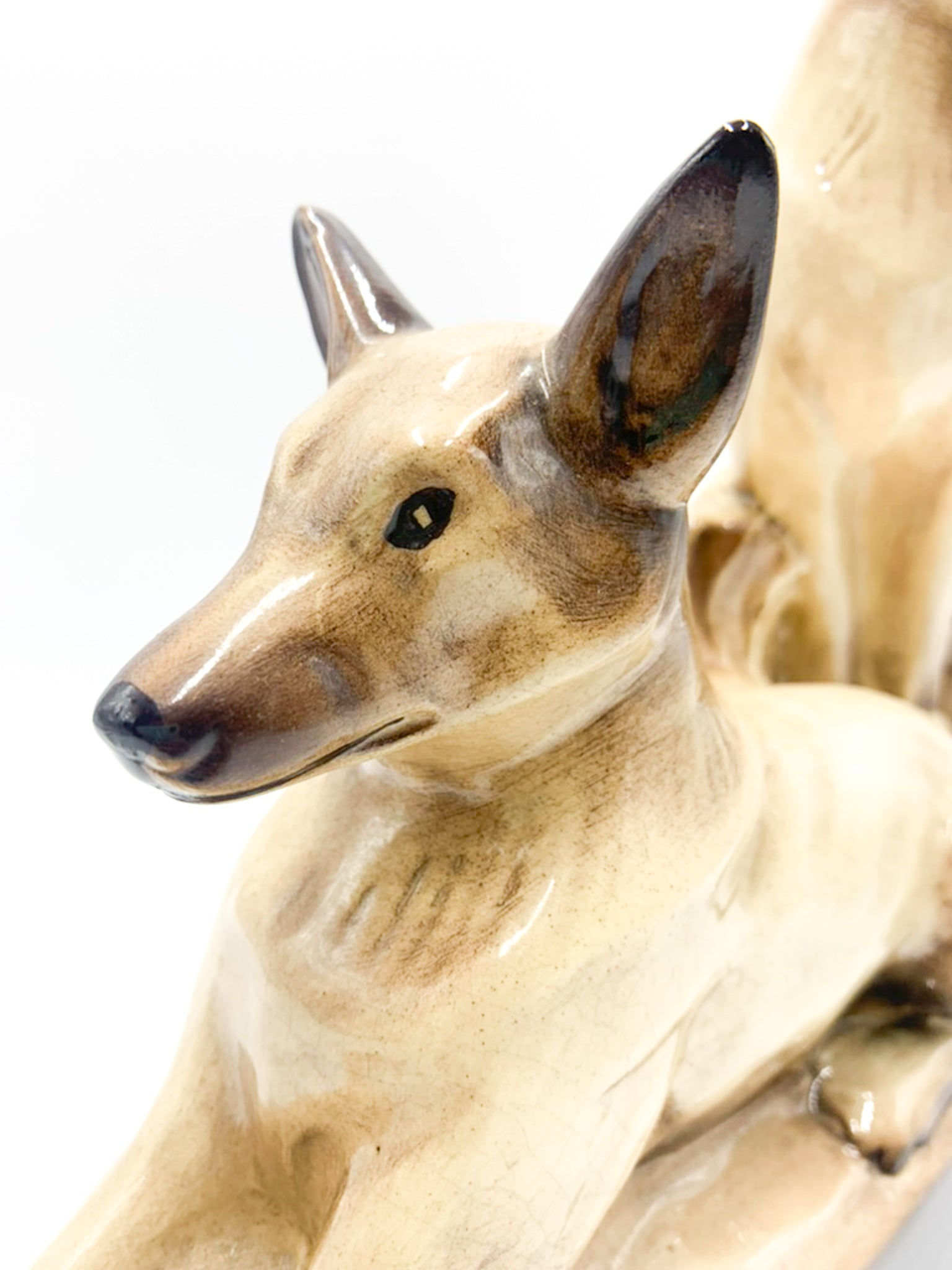 Scultura in Ceramica di Coppia di Cani di Louis Francois Laurin del 1800
