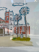 Litografia "Il Duomo di Monreale" di Orfeo Tamburi Anni 70