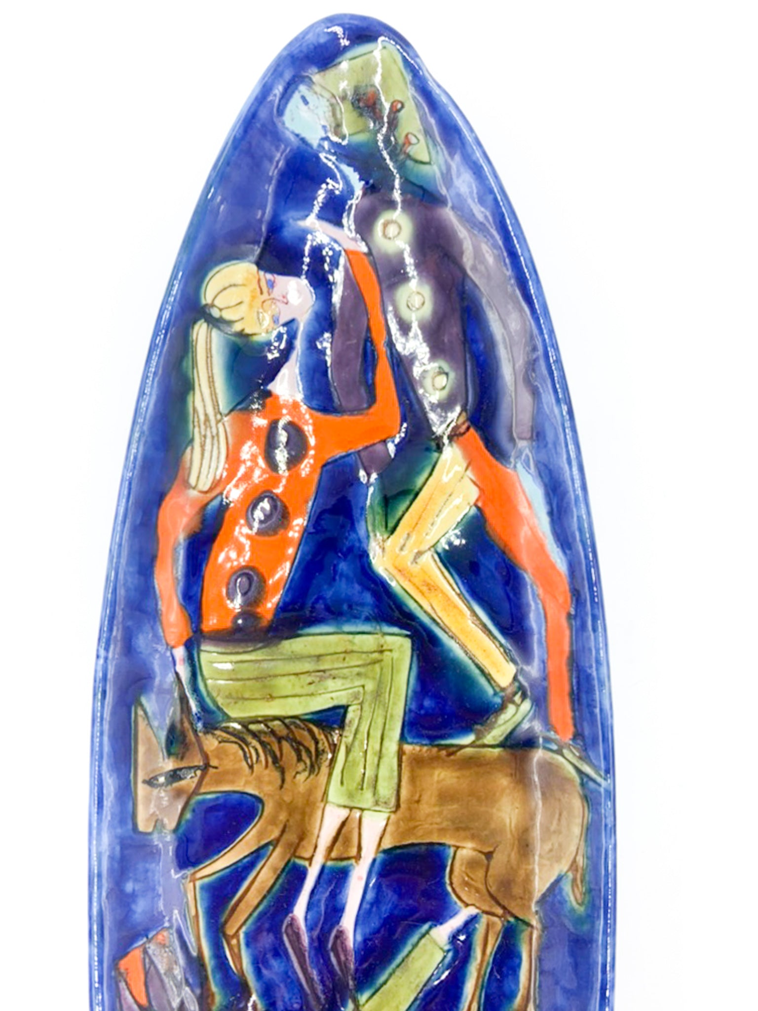 Hand Painted Ceramic Plate by Elio Schiavon 1960s