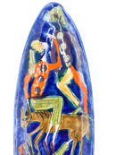 Piatto in Ceramica Dipinto a Mano di Elio Schiavon Anni 60