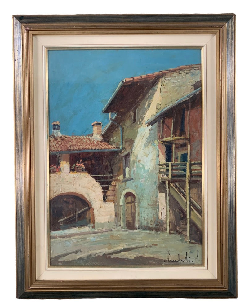 Dipinto Olio su Tela di Lamberto Lamberti Anni 50