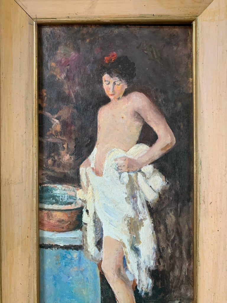 Dipinto di Nudo Olio su Tela Anni 40