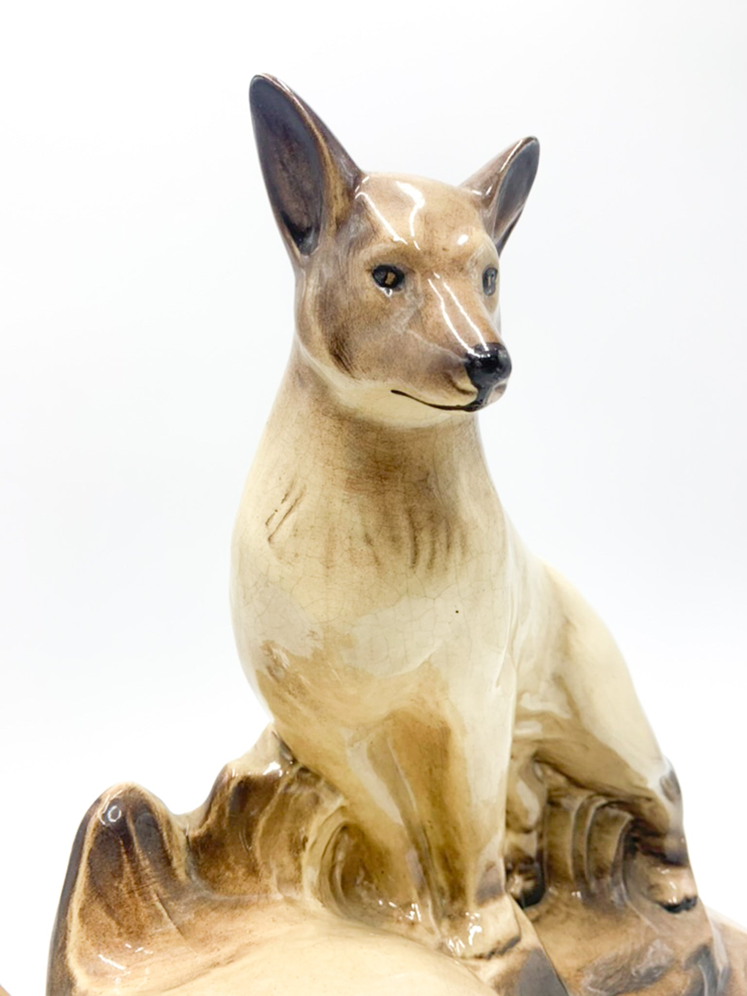 Scultura in Ceramica di Coppia di Cani di Louis Francois Laurin del 1800