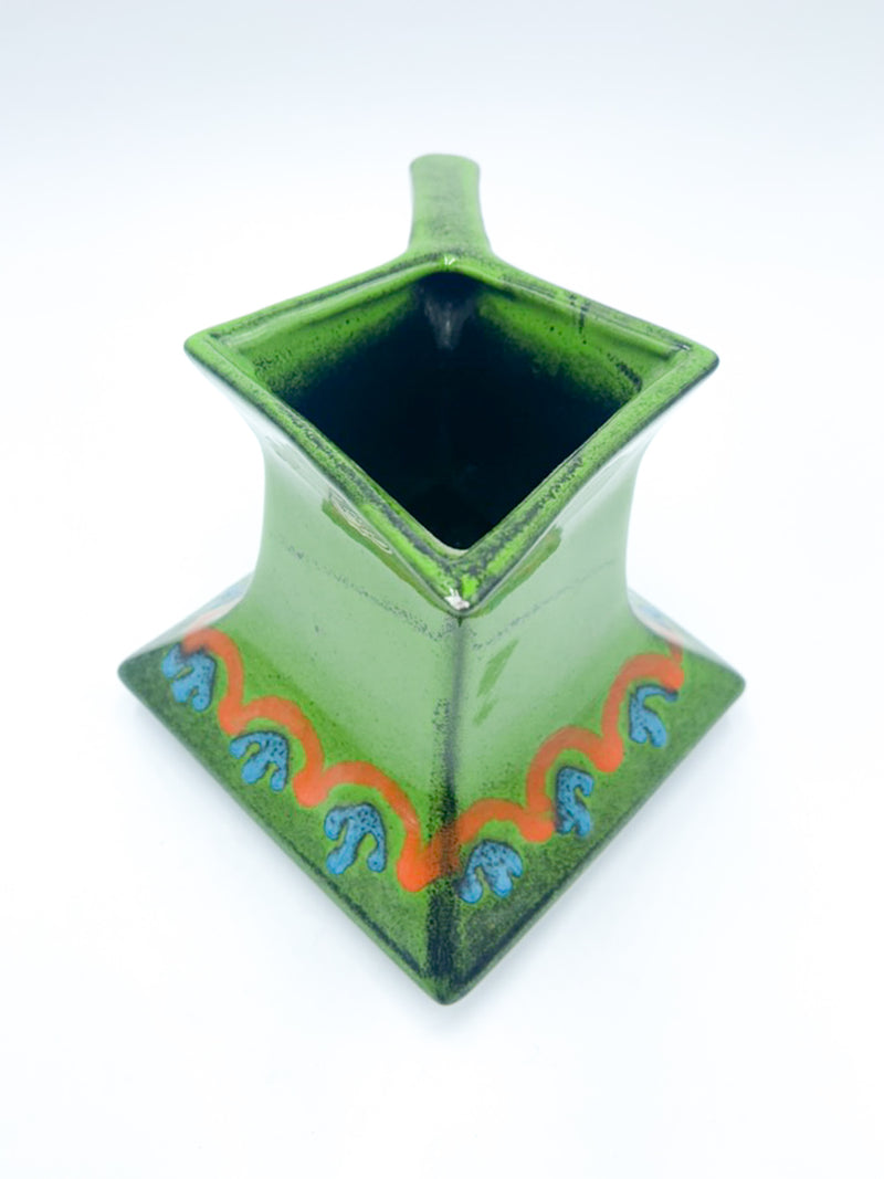 Pitcher of San Marino Ceramics F.A.C.S. Green with 60s square shape