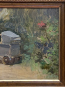 Dipinto Olio su Tela di Maternità di Attilio Melo Anni 50