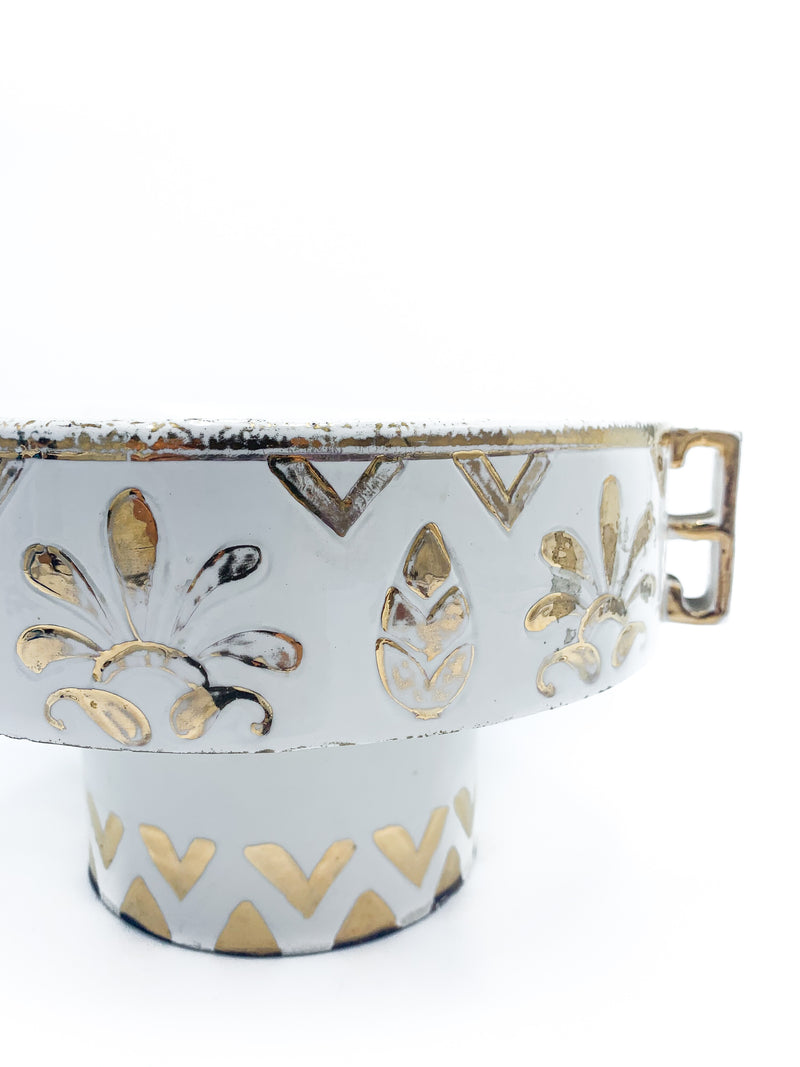 Vase in Ceramic of Perugia Etruria White and Gold