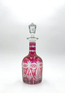 Bottiglie da Liquore in Cristallo di Boemia Incise Anni 50