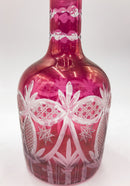 Bottiglie da Liquore in Cristallo di Boemia Incise Anni 50