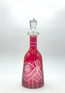 Bottiglie da Liquore in Cristallo di Boemia Incise Anni 50