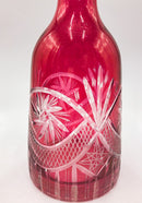 Bottiglie da Liquore in Cristallo di Boemia Incise Anni 50