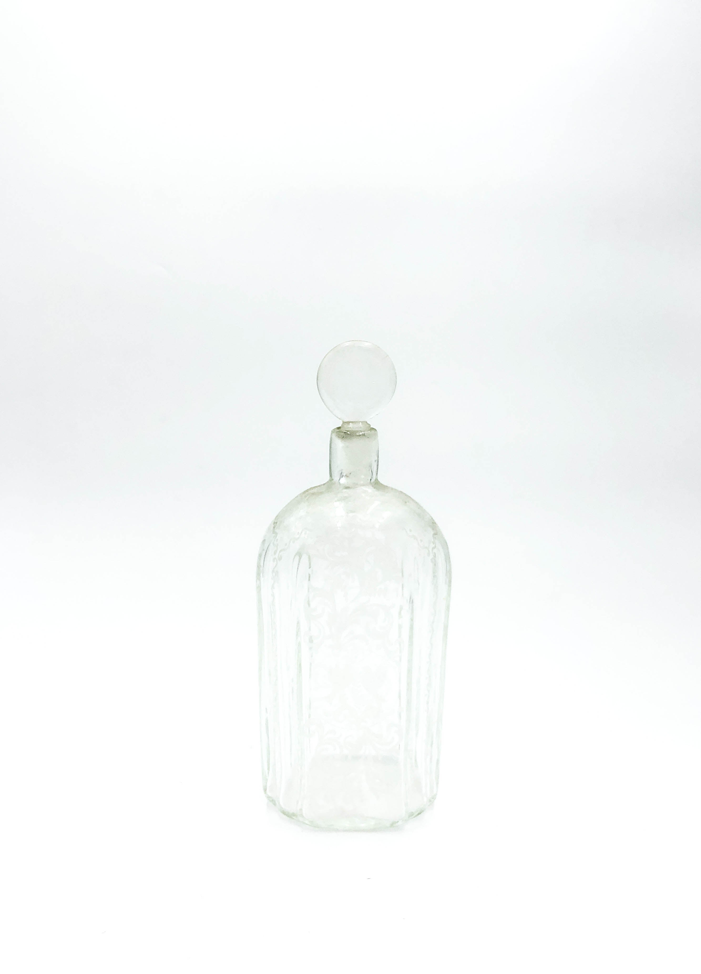 Glass Liqueur Bottle Processed in Acid