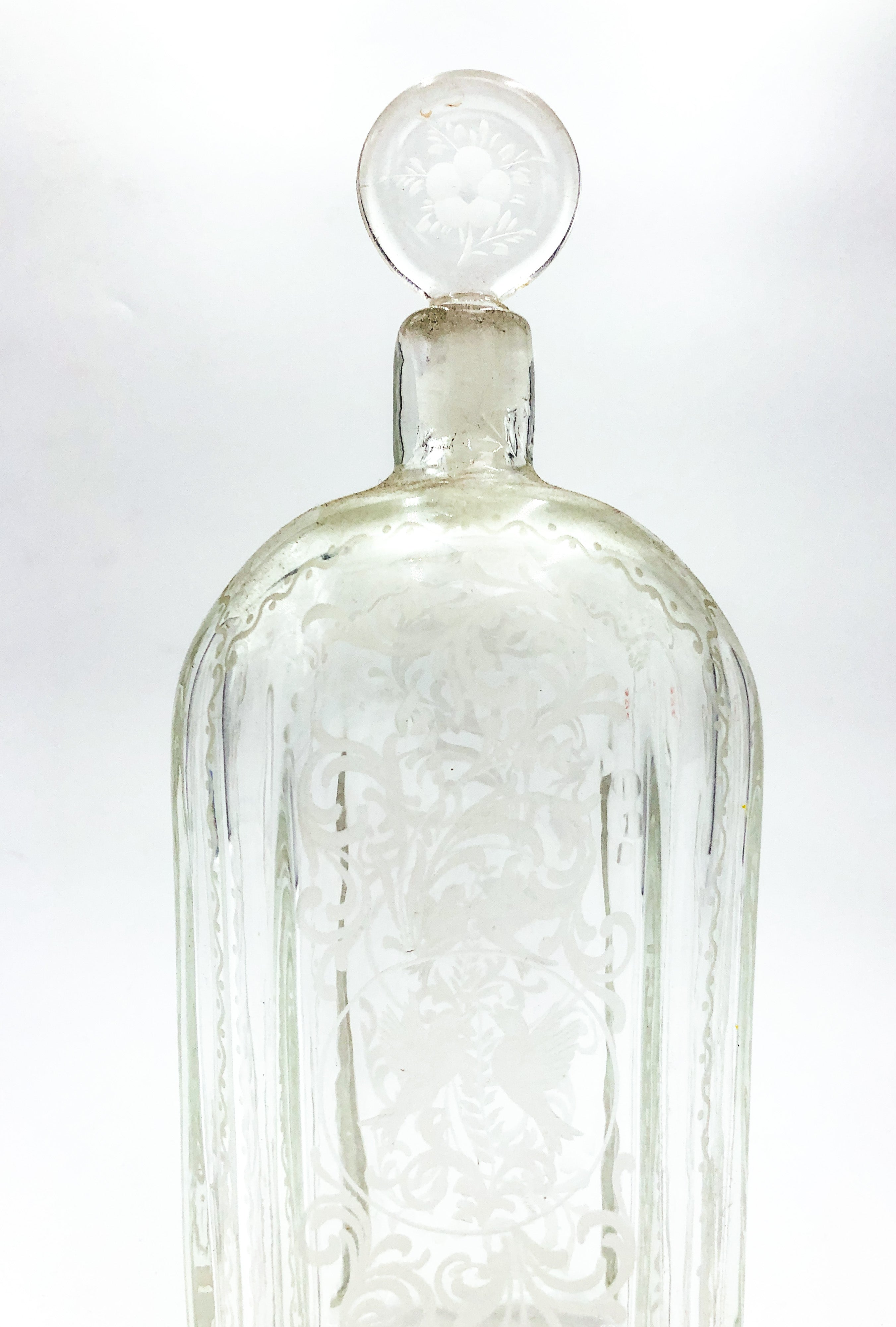 Glass Liqueur Bottle Processed in Acid