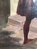 Dipinto di Scena Medievale Olio su Tela 1800