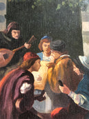 Dipinto di Scena Medievale Olio su Tela 1800