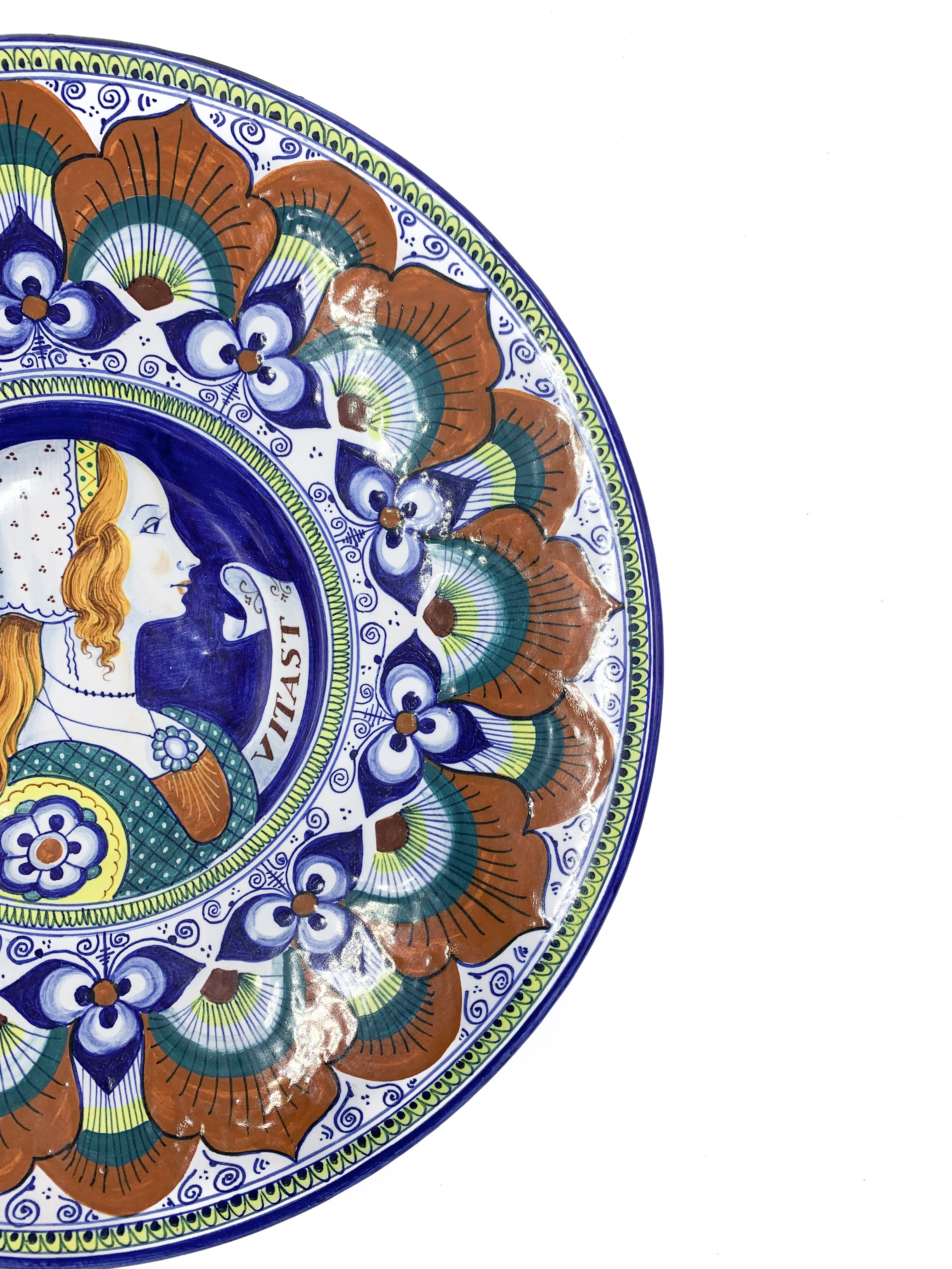 Pair of Amor Vitast Ceramic Plates from Faenza