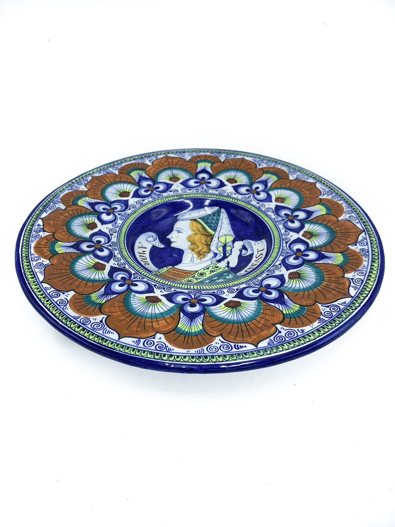 Pair of Amor Vitast Ceramic Plates from Faenza