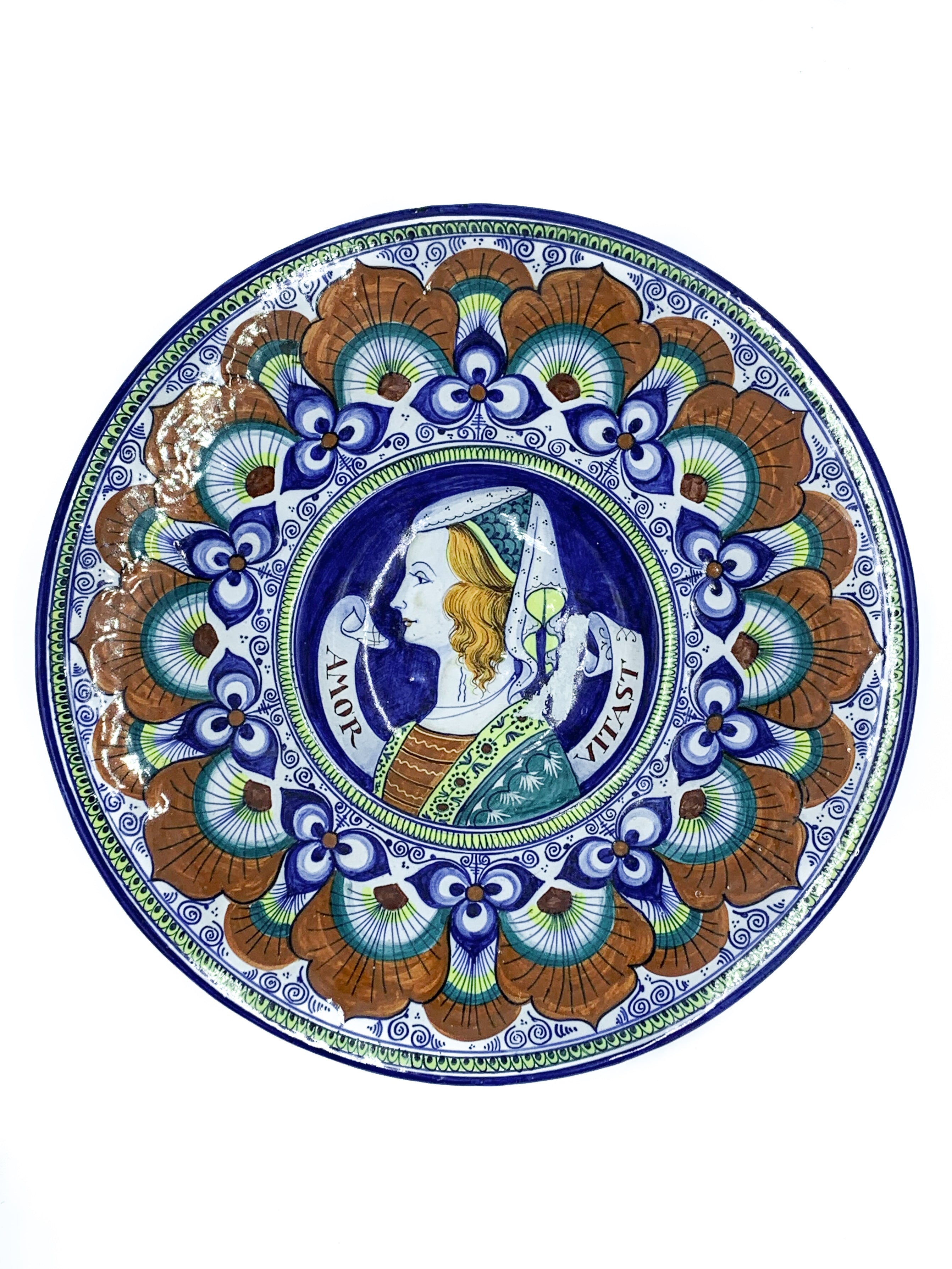 Pair of Amor Vitast Ceramic Plates from Faenza