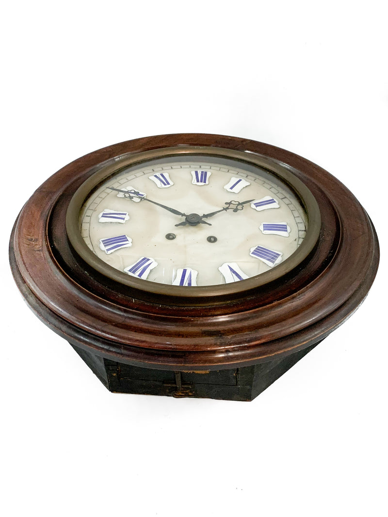 Clock Occhio di Bue in marble and ceramic from the 1920s